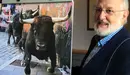 Pío Guerendiáin, junto al cartel que anunciará la Feria del Toro de 2016