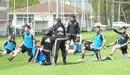 Los jugadores de Osasuna, en Tajonar.