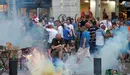 Violencia entre hinchas. Twitter.