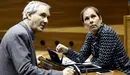 El consejero de Hacienda, Mikel Aranburu, y la presidenta del Gobierno, Uxue Barkos. EFE