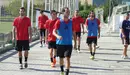 Los jugadores de Osasuna, en Tajonar.