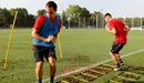 El equipo de Enrique Martín durante la sesión de entrenamiento de este viernes, 29 de julio, en Rota  (Cádiz). OSASUNA