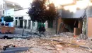 Situación tras la explosión de una vivienda en Tudela. 