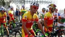 La selección española de ciclismo en ruta con el navarro Imanol Erviti