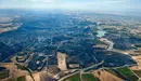 El incendio, desatado entre Tafalla y Pueyo,  que ha calcinado más de 3.500 hectáreas, a vista de pájaro. GOBIERNO DE NAVARRA