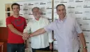 Narros, Sobrino y Prado, capitán , presidente y entrenador de Basket Navarra.