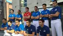Pelotaris en la presentación del cuatro y medio. Foto web Aspe.