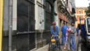 Sueldan las puertas del edificio de Sarasate tras el desalojo de los 'okupas'.  NAVARRA.COM