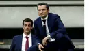Ernesto Valverde en el banquillo del Athletic. Lfp.