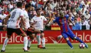 Partido Valencia - Barcelona en Mestalla. Lfp.