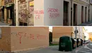 Pintadas aparecidas en diferentes puntos de Pamplona contra el desalojo del Gaztetxe de Caparroso y la Guardia Civil.
