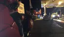 El súper camión en la gasolinera del área de servicio de Zuasti. PFORAL