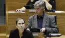 GRA021. PAMPLONA, 01/12/2016.- La presidenta del Gobierno de Navarra, Uxue Barkos, al inicio del pleno del Parlamento de Navarra, que hoy debate, entre otros asuntos, el proyecto de la Ley Foral Reguladora del Plan de Inversiones Locales 2017-2019. EFE/Jesús Diges