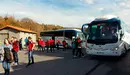 Los aficionados de Osasuna cogen los autobuses a primera hora para viajar hasta Gijón. Navarra.com
