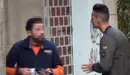 GranBomba a punto de recibir un tortazo junto al repartidor.