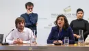 El grupo parlamentario de Podemos-Ahai Dugu ofrece una rueda de prensa para hacer balance del trabajo legislativo y explicar los retos para 2017. IÑIGO ALZUGARAY