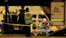 Agentes de la policía inglesa tras el atentado de Manchester. EFE