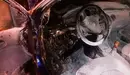 Estado en el que ha quedado el interior del vehículo dañado por las llamas en Pamplona. BOMBEROS DE NAVARRA