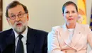 Imágenes del presidente del Gobierno de España, Mariano Rajoy, y de la presidenta de Navarra, Uxue Barkos, en sendas intervenciones ante la prensa NAVARRACOM