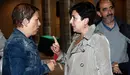 La presidenta del Gobierno de Navarra, Uxue Barkos, habla con la portavoz María Solana. EFE