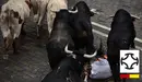 Primer encierro de San Fermín 2018 con toros del Puerto de San Lorenzo REUTERS - AFP