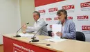 Chechu Rodríguez y Alfredo Sanz presentan un informe de CCOO sobre las horas extras no pagadas. IÑIGO ALZUGARAY
