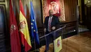 El delegado del Gobierno en Navarra, José Luis Arasti, hace balance del año en su mensaje navideño. IÑIGO ALZUGARAY