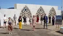 La consejera de Cultura y Deporte, Rebeca Esnaola, acompañada por el director general de Cultura, Ignacio Apezteguía, y diversos miembros que intervendrán en las actividades programadas hasta mediados de septiembre. CEDIDA