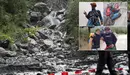 Una imagen del lugar del accidente y las fotos de los cuatro barranquistas, según confirman los medios de la región de Suiza.