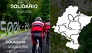 Montaje con el cartel y recorrido del reto solidario-deportivo del Club Cicloturista Tenis Pamplona RETO SOLIDARIO CTP