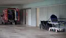 Una ambulancia del 112 en las urgencias del complejo hospitalario de Navarra durante la segunda ola de coronavirus en la Comunidad Foral. MIGUEL OSÉS