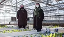 Idoia Ariz y Alfonso Cornejo en la instalación del invernadero realizada en el marco del proyecto. UPNA