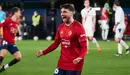 Jonathan Calleri celebra un gol de Osasuna ante el Deportivo Alavés en Pamplona. Europa Press.