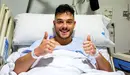Ander Torriko después de ser operado en Pamplona. Cedida Óscar Aznar.
