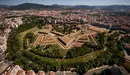 Vista aérea de la Ciudadela de Pamplona durante una mañana de San Fermín 2022. PABLO LASAOSA