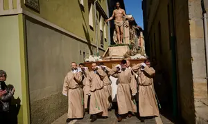 Procesi&oacute;n del Resucitado durante la Semana Santa 2026. PABLO LASAOSA