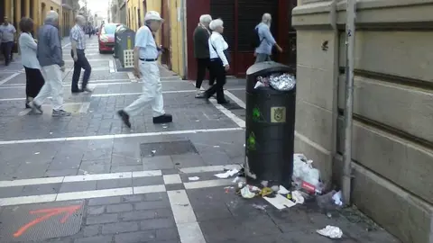 Suciedad en San Fermín.