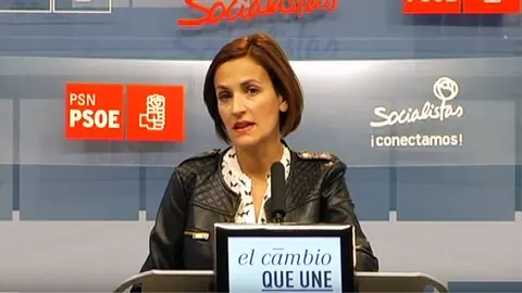 María Chivite en su comparecencia.