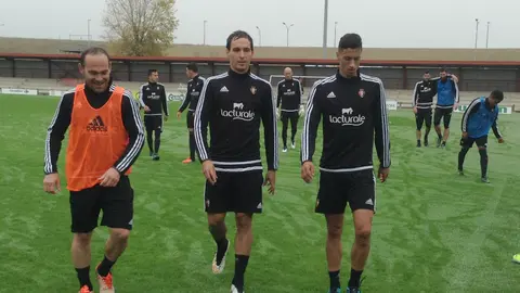 Jugadores de Osasuna en Tajonar.