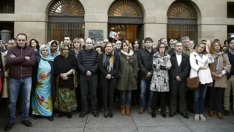 Concentración por París en Pamplona. EFE