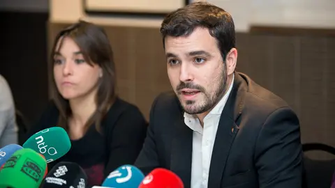 Alberto Garzón en Pamplona. IÑIGO ALZUGARAY.