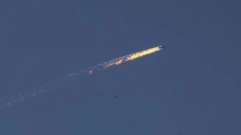 Avión ruso derribado por Turquía. Twitter.