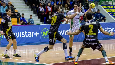 Partido entre el Helvetia Anaitasuna y el Naturhouse La Rioja (33-31). IÑIGO ALZUGARAY (17)