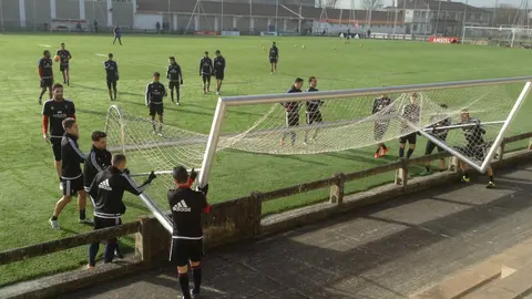 Jugadores de Osasuna en Tajonar.