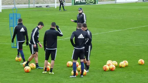 Jugadores de Osasuna en Tajonar.
