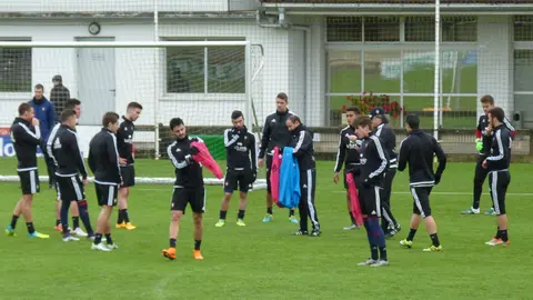 Entrenamiento de Osasuna en Tajonar.
