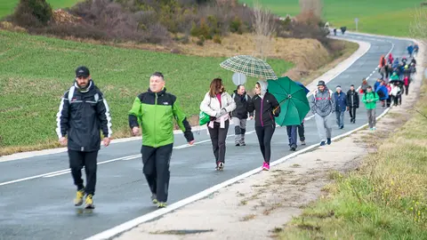 Peregrinos en la primera Javierada de 2016. PABLO LASAOSA 6