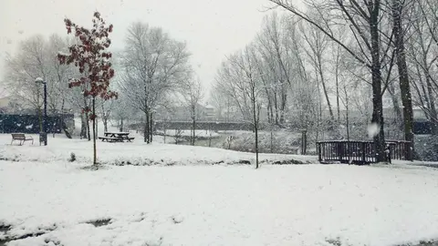 Temporal de nieve en Pamplona.