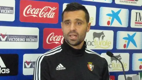 Miguel Flaño en la sala de prensa de Tajonar.