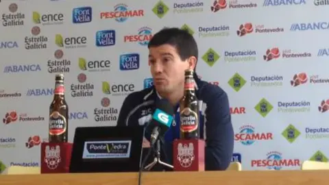 David Ruiz (Peña Sport) en rueda de prensa en Pontevedra.